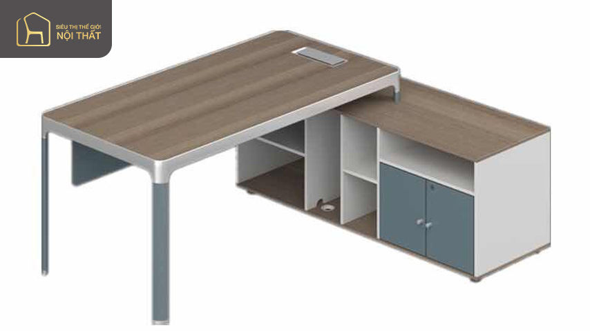 Hình 10: Bàn Alum 2-3 (2000 x 1600) với khung bàn và vách ngăn bằng nhôm