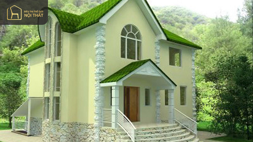 Màu sơn xanh lá như hòa mình với thiên nhiên