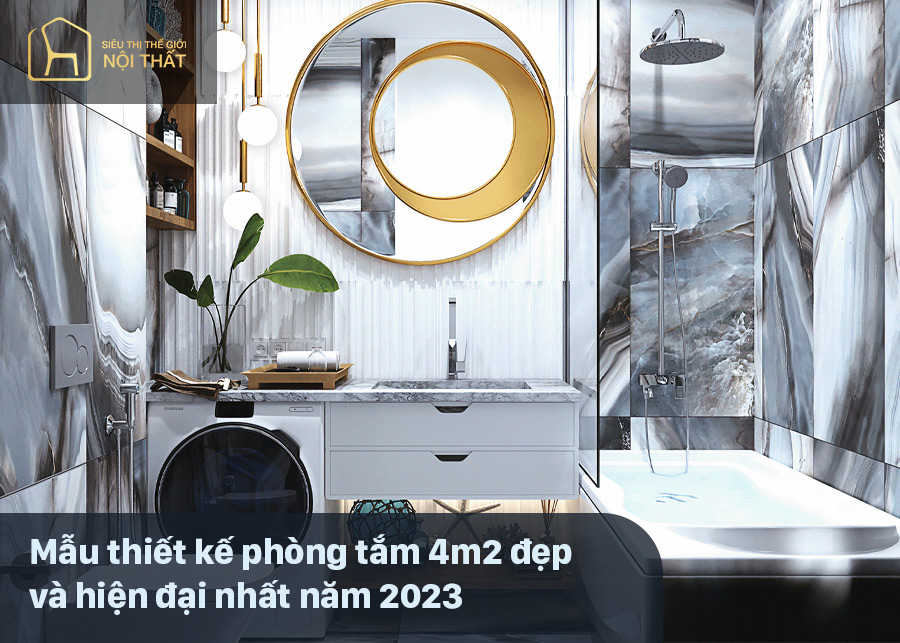 40+ Mẫu thiết kế phòng tắm 4m2 đẹp và hiện đại nhất năm 2023