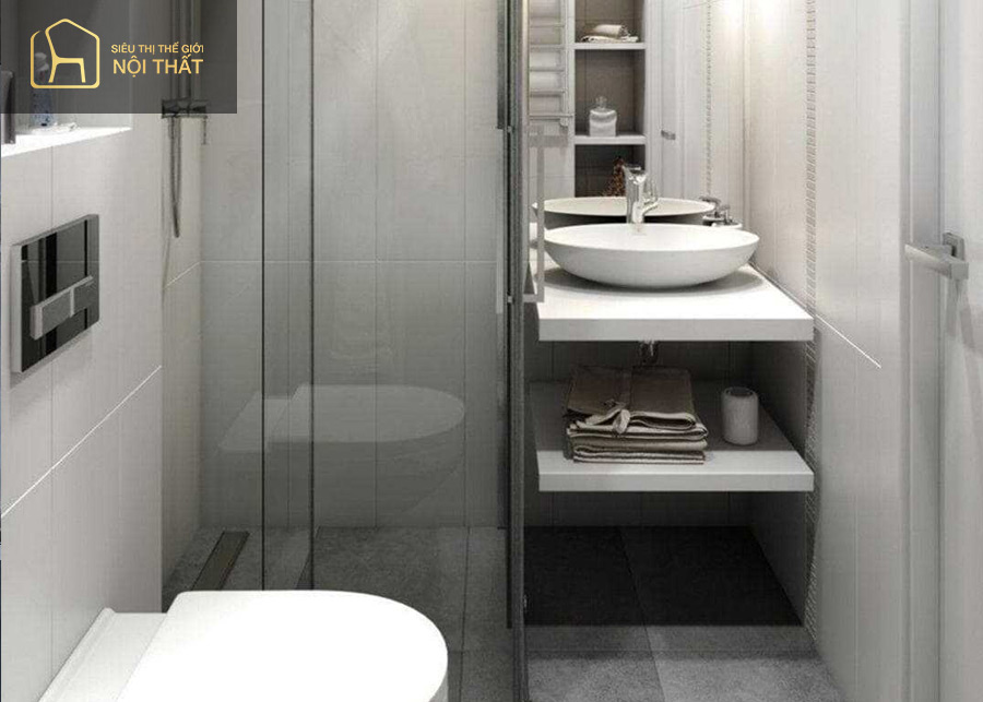 Nên lựa chọn bồn tắm đứng hay nằm trong thiết kế phòng tắm 4m2