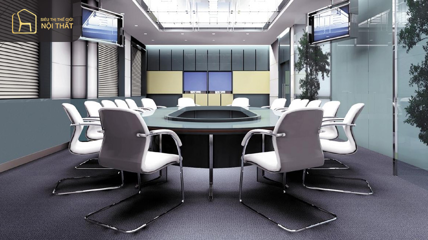 Màu xám hoặc đỏ rất phù hợp khi thiết kế văn phòng 200m2 phong cách tối giản