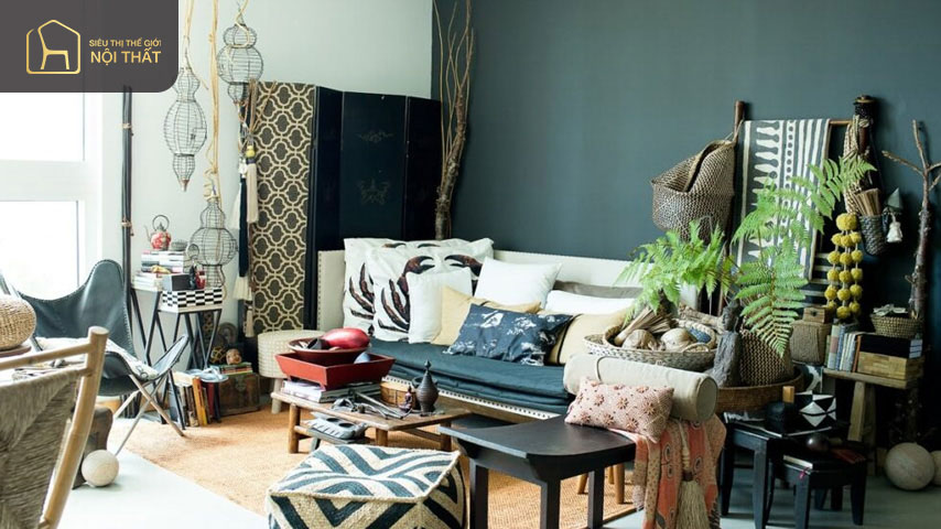 Phong cách Bohemian này có vẻ hoang dã hơn và sử dụng nhiều thực vật hơn, đây là cách xây dựng kiến ​​trúc sử dụng văn hóa của Châu Phi và Myanmar