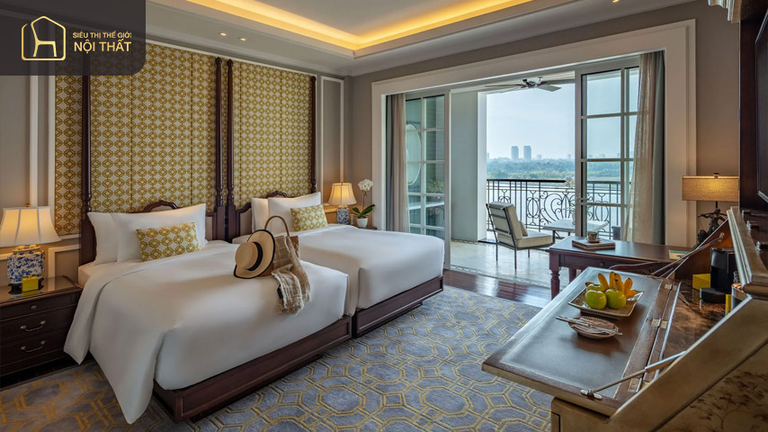 Phòng Queen có thiết kế sang trọng không kém phòng King