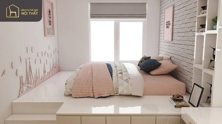 Ý tưởng trang trí phòng ngủ phổ biến rộng rãi thoáng mát chỉ 10 m2