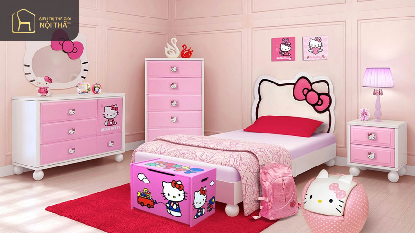 Decor ấn tượng tạo nên một thế giới màu hồng cho bé