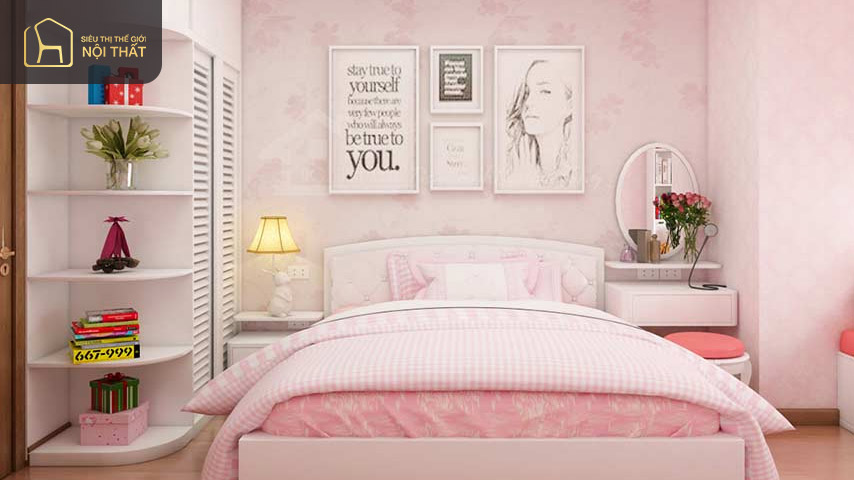 Màu hồng pastel khiến phòng ngủ của bạn trở nên ngọt ngào hơn