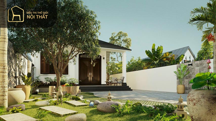 Nổi bật với thiết kế sân vườn trước nhà
