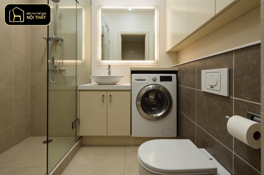 Thiết kế máy giặt trong phòng tắm