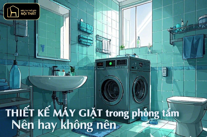 Thiết kế máy giặt trong phòng tắm