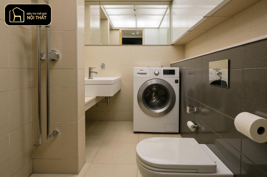 Thiết kế máy giặt trong phòng tắm