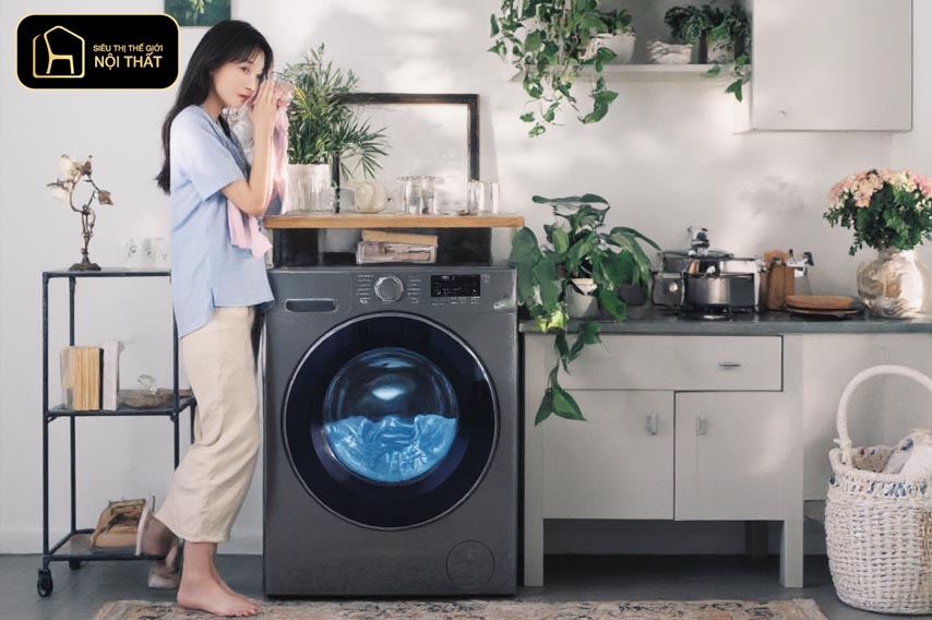 thiết kế máy giặt trong phòng tắm
