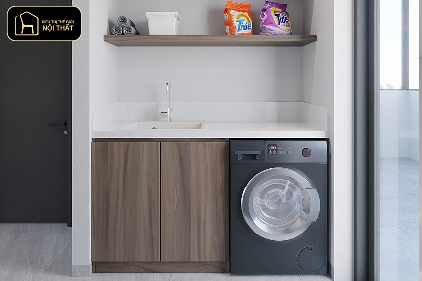 thiết kế máy giặt trong phòng tắm