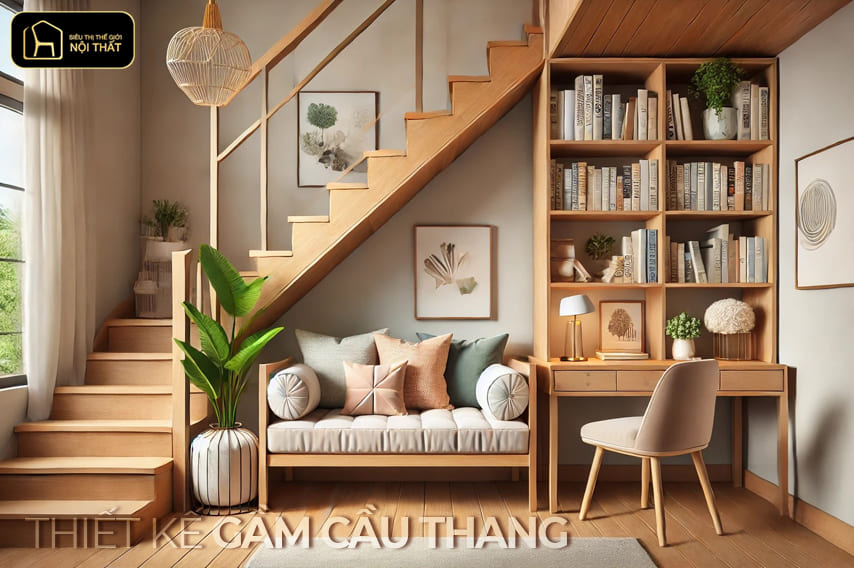 thiết kế tủ gầm cầu thang