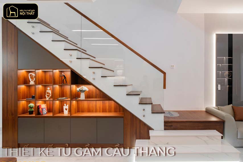 thiết kế tủ gầm cầu thang
