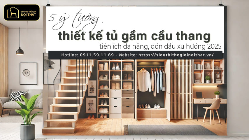 5 ý tưởng thiết kế tủ dưới gầm cầu thang tiện ích đa di năng