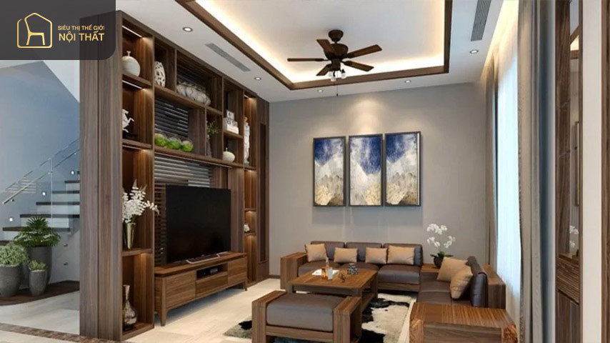 Kệ tivi liền có vách ngăn đang rất thịnh hành