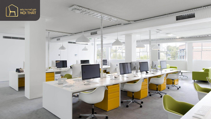 Thiết kế văn phòng 30m2 với màu sơn trang nhã, nhẹ nhàng