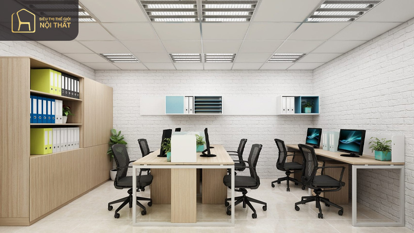 Hình 2: Thiết kế văn phòng 70m2 dài hẹp cần chú ý đến sự tối giản