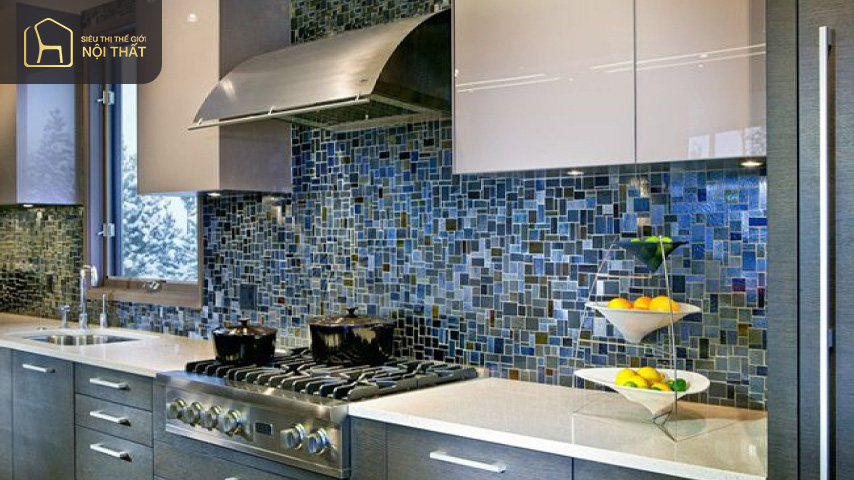 Gạch mosaic đem không gian nghệ thuật vào trong căn bếp