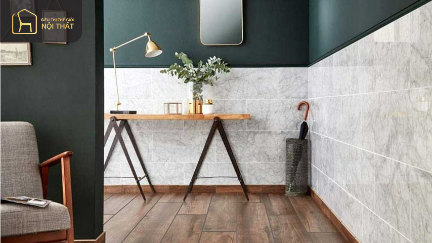 Gạch chân tường giả đá đẹp không lo lỗi mốt