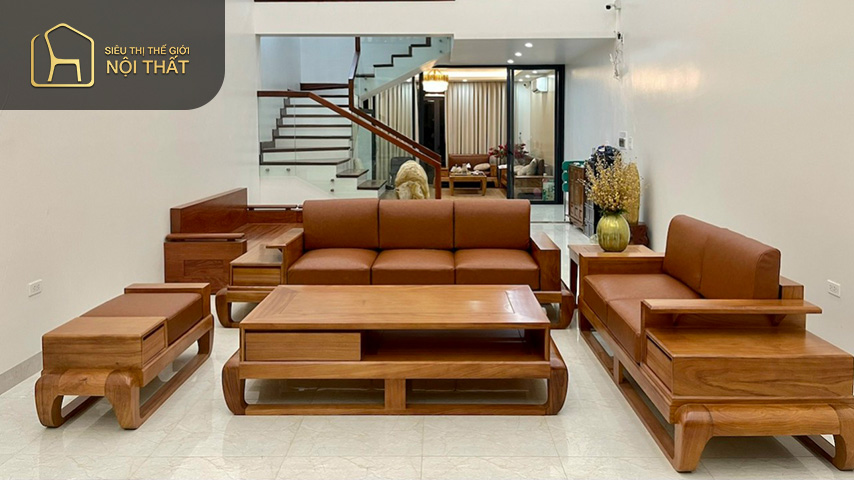 Phong cách cổ điển - Ghế sofa gỗ sồi đùi