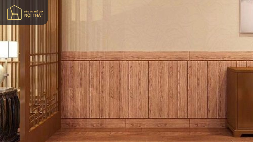 Ốp gỗ chân tường cho căn biệt thự
