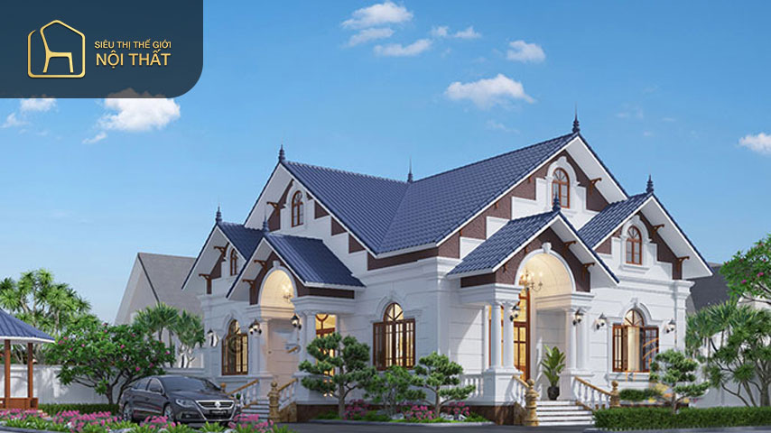 Mẫu biệt thự vườn cấp 4 mái thái mang đến cho ngôi nhà sự tiện nghi và sang trọng