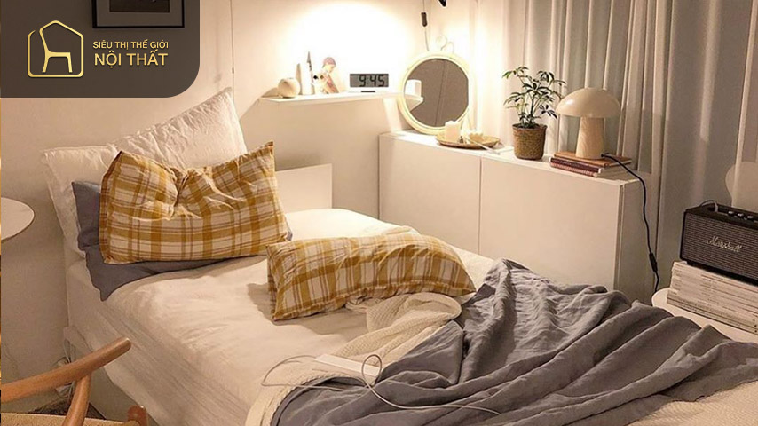 Thiết kế phòng ngủ theo phong cách Hàn Quốc được nhiều gia chủ trẻ lựa chọn cho căn phòng ngủ nhỏ của mình