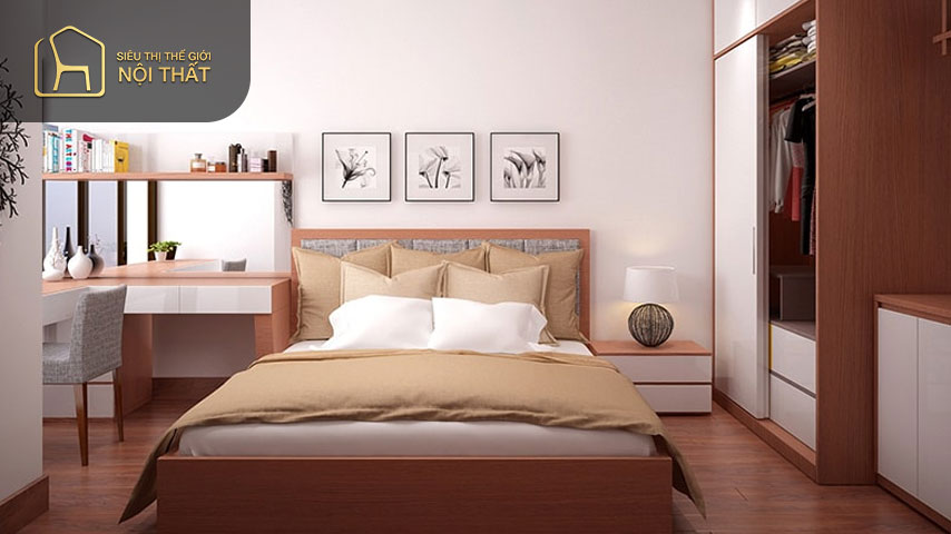 Phòng ngủ 15m2 bài trí đơn giản để tạo cảm giác ấm cúng Phòng ngủ 15m2 bài trí đơn giản để tạo cảm giác ấm cúng