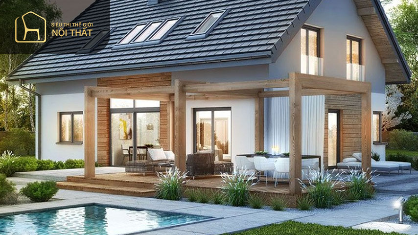 Mẫu thiết kế biệt thự vườn 1 tầng đẹp mái ngói này yêu cầu bạn phải có diện tích đất ít nhất 600m2 trở lên mới xây được