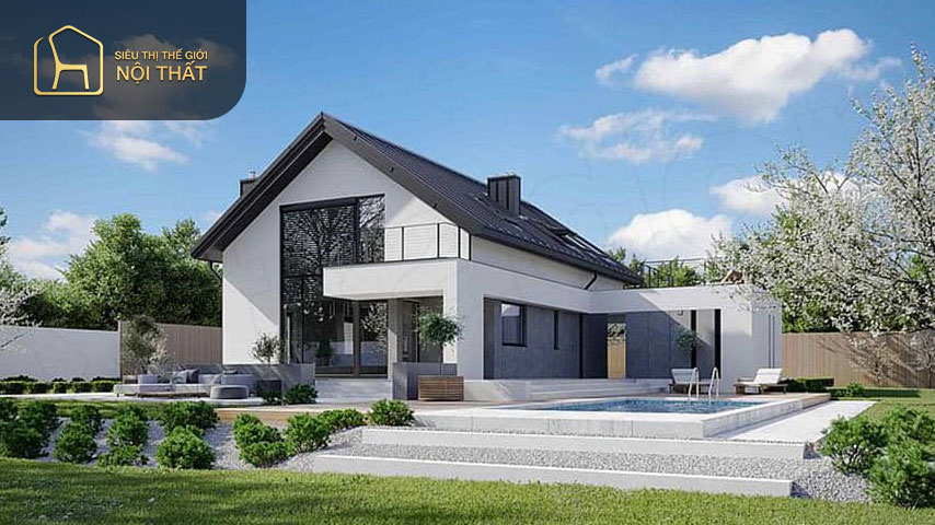 Nhà cấp 4 siêu nhỏ đẹp có 2 phòng ngủ như Villa được thiết kế nhỏ gọn trông như một căn hộ chung cư cao cấp