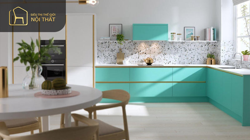Việc kết hợp phòng bếp và phòng ăn thành một không gian chung tạo nên sự tiện dụng và ấm cúng Việc kết hợp phòng bếp và phòng ăn thành một không gian chung tạo nên sự tiện dụng và ấm cúng
