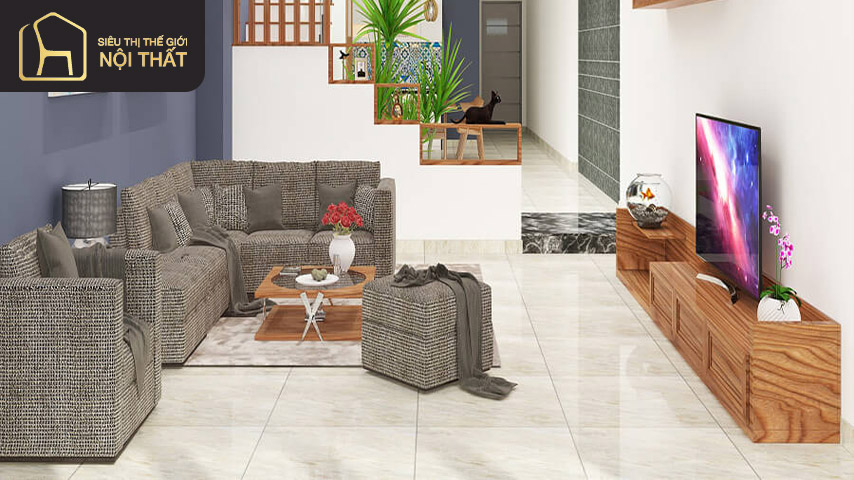 Phòng khách nhà ống diện tích 4m Phòng khách nhà ống diện tích 4m