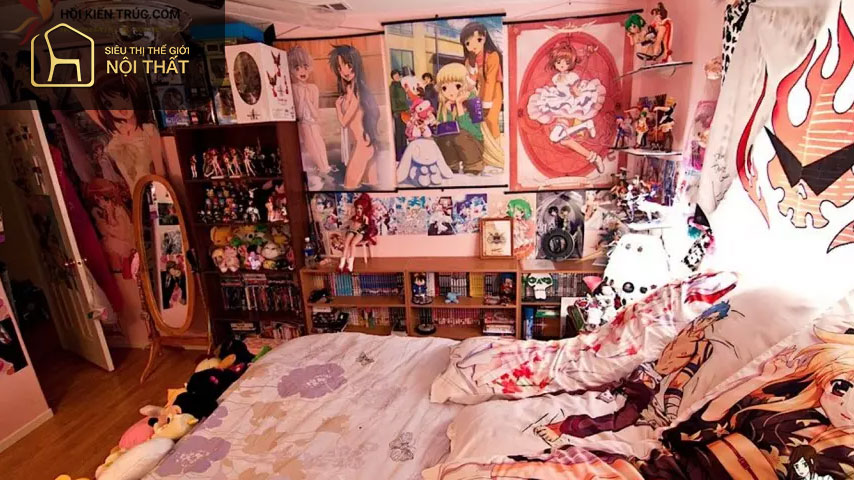 Các loại giấy dán tường phòng ngủ phong cách anime là vật dụng không thể thiếu trong phòng anime