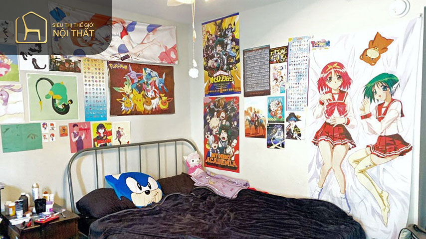 Phòng ngủ phong cách anime nhẹ nhàng và tinh tế mang đến cho bạn một không gian tươi mới