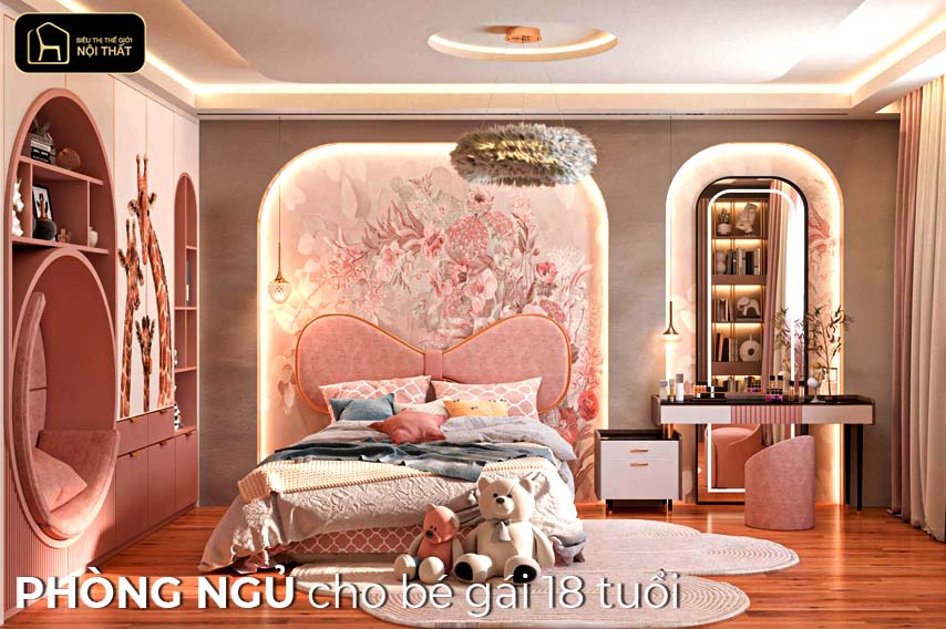 phòng ngủ cho bé gái 18 tuổi