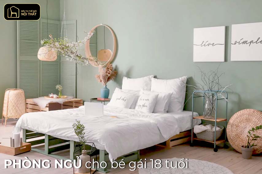 phòng ngủ cho bé gái 18 tuổi