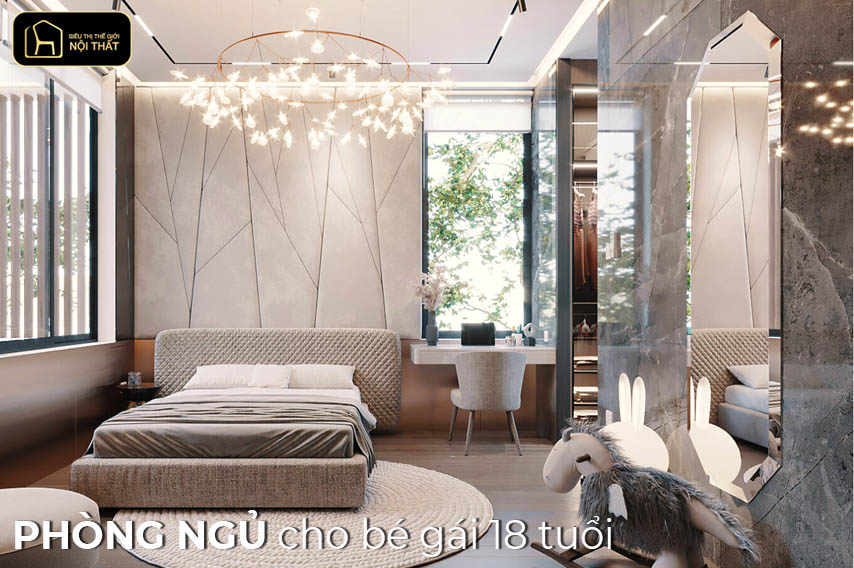 phòng ngủ cho bé gái 18 tuổi