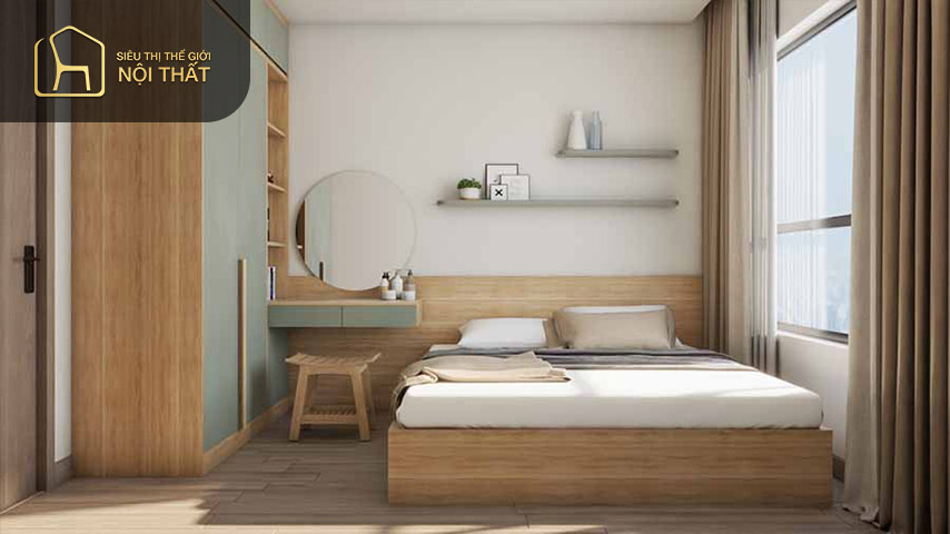 Mẫu thiết kế nội thất căn hộ hai phòng ngủ nhẹ nhàng