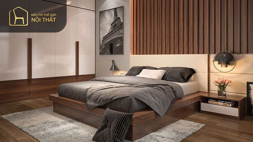 Thiết kế nội thất căn hộ 60m2 2 phòng ngủ đơn giản tạo nên sự rộng rãi và tiện nghi
