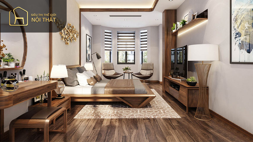 Mẫu thiết kế căn hộ 60m2 có 2 phòng ngủ đẹp tiện nghi không gian được thiết kế liên kết với nhau mang đến cảm giác thoải mái