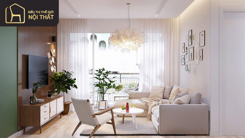 Các không gian chính của thiết kế căn hộ 70m2 bao gồm phòng khách, phòng ngủ và nhà bếp Các không gian chính của thiết kế căn hộ 70m2 bao gồm phòng khách, phòng ngủ và nhà bếp