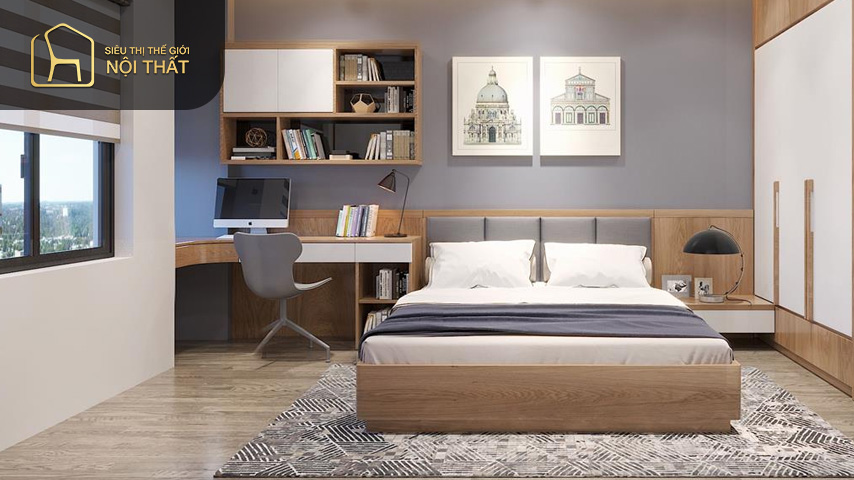 Thiết kế phòng ngủ cho 2 vợ chồng theo phong cách hiện đại đem đến sự tiện nghi