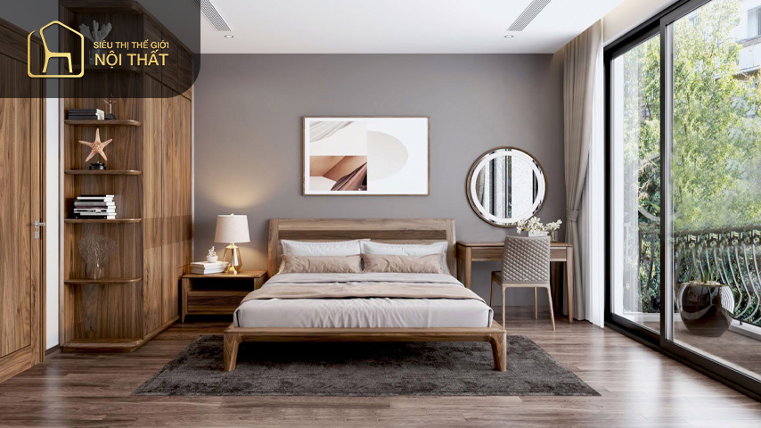 Mẫu thiết kế của phòng ngủ 20m2 có ban công là sự lựa chọn không thể bỏ qua cho những ai yêu thích sự thoáng mát