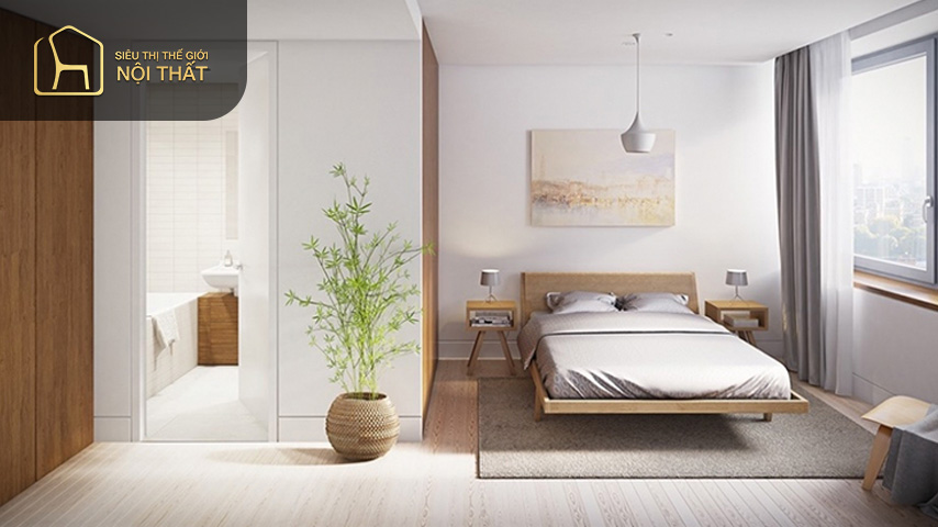 Thiết kế WC trong phòng nên hạn chế những đồ nội thất không cần thiết để căn phòng trông rộng và thoáng hơn