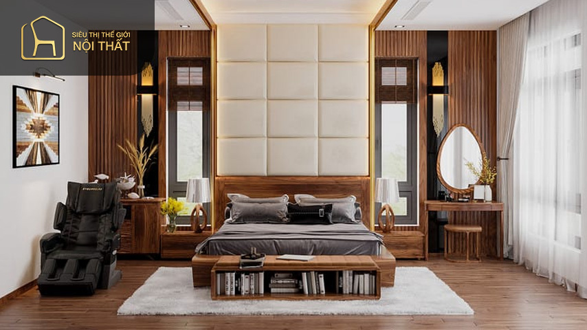 Mẫu phòng ngủ 20m2 thiết kế theo phong cách sang trọng đem đến không gian sống đẳng cấp