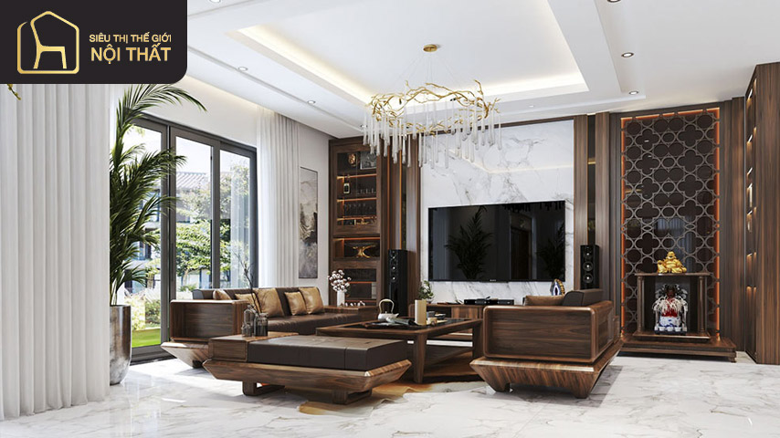 Người xưa thường quan niệm bộ bàn ghế là trung tâm của phòng khách, còn khu vực phòng khách là bộ mặt của ngôi nhà.