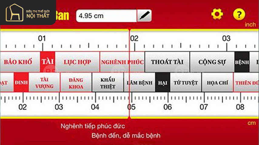 Thước Lỗ Ban dùng tính kích thước cửa sổ Thước Lỗ Ban dùng tính kích thước cửa sổ