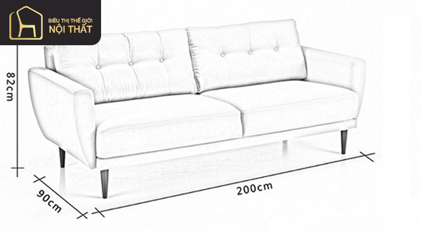 Kích thước của ghế sofa văng gỗ 2 chỗ có thể khác nhau tùy vào nhu cầu