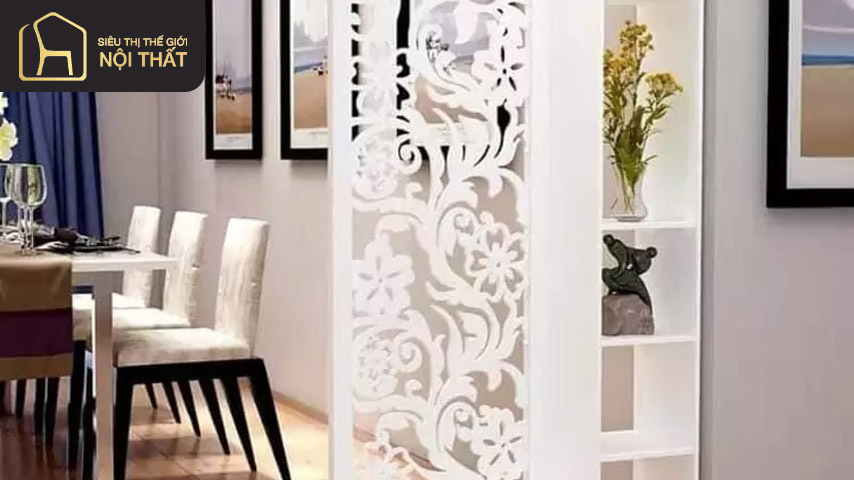 Mẫu vách ngăn phòng khách và nhà bếp bằng nhựa CNC cổ điển sang trọng